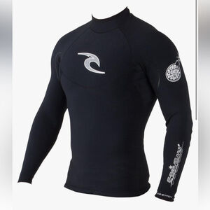 Rip Curl Men's Black Swim Rash Guard pro long sleeve jacket top